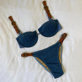 Daiiibabyyy  Sexy Bandage Bikini Set with Belt Female Brazilian Bikinis Halter Swimwear Women Swimsuit Bathing Suit Biquini