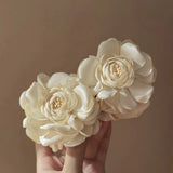 Daiiibabyyy  11pcs "Rose Mist" French Peony Flower Banana Clips - Lazy Hair Accessories, Holiday Ponytail Claws for Womeng