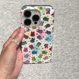 Daiiibabyyy  Whirlpool Pattern IND Soft Cute Color Rabbit Phone Case for iPhone 11 12 13 14 15 16 17 Pro Max
