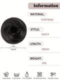 Daiiibabyyy  Adjustable Synthetic Bun Ponytail Wig For Women Magic Bird's Nest Shaped Hair Bun With Circle Elastic Clips Straight Donut Updo