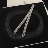 Daiiibabyyy  Vintage Metal Cross Ribbed Clavicle Chain Sparkling Rhinestone Choker for Women Party Bondi Fashion Necklace Jewelry