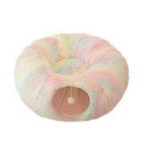 DAIIIBABYYY  -  Multifunctional Cat Tunnel Bed with Mat Big Tube Playground Toys Soft Plush Material Full Shape Non-slip for Kitten Cat Puppy