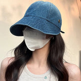 Daiiibabyyy Bucket Hat Women Foldable Sunshade Sun Hats For Women Ladies Korean Fishing Hat Fisherman Cap Adjustable Rope Gorro Sunhat