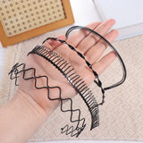 Daiiibabyyy  Creative Cross Wave Shape Headband Spring Shape Double Layer Thin Metal Hair Hoop Elastic Headwear Men Hair Bands Wash Face