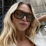 Daiiibabyyy  Fashion Oversized Women Sunglasses Brand Designer Plastic Female Big Frame Gradient Sun Glasses UV400 gafas de sol mujer
