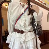 Daiiibabyyy  Bead Bohemian Floral Waist Rope Rose Jeans Decor Dress Waist Chain Skirt Accessories Korean Style Ethnic Style Bead Waist Belt