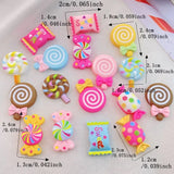 Daiiibabyyy 20Pcs New Cute Resin Candy, Lollipop Series Flat Back Scrapbooking DIY Jewelry Craft Decoration Accessories