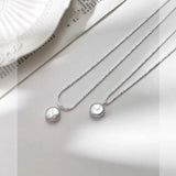 Daiiibabyyy Titanium Steel Simple Temperament Baroque Pearl Necklace Jewelry Women Light Luxury High-grade Collarbone Chain Does Not Fade