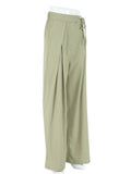Daiiibabyyy Green Loose Mopping Trousers Straight High Waist Casual Fashion Drape Wide Leg Pants With Pockets Women New Fashion