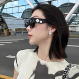 Daiiibabyyy  New Retro Camellia Oval Sunglasses for Women UV400 Protection Sun Glasses Outdoor Elegant Vintage Eyewear Gafas De Sol Mujer