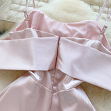 DAIIIBABYYY  -  Elegant Sleeveless Vintage Butterfly Bow Sexy Off Shoulder Satin Slim A-line Straps Dresses Birthday Party High Street Clothing
