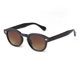Daiiibabyyy  Vintage Fashion Shell Round Sunglasses Women Men Brand Design Retro Rivet Yellow Blue Lens Square Sun Glasses Female UV400