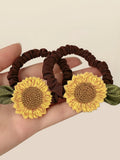 Daiiibabyyy  2pcs sunflowers hair rope hair rings, fixed hair and ponytail, suitable for thick hair thin hair, suitable for women and girls,
