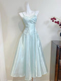 Daiiibabyyy  New Luxury Birthday Party Dresses Women Y2k Elegant Slim Blue Strap Long Dress Japanese Fashion High Street Evening Dresses