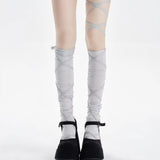 Daiiibabyyy  Punk Women Strap Calf Over Knee Socks Spicy Girl Y2k Subculture Elastic Ballet Socks Lolita Gothic Japanese JK Club Cosplay Sock