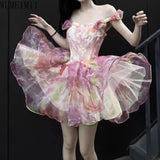 Daiiibabyyy  French sweet sexy temperament princess dress women's spring new design feeling flower suspender skirt tide