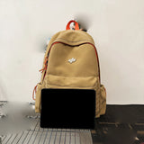 Daiiibabyyy  High School Student Backpack, Simple Solid Color, Middle School Student Backpack, Large Capacity, Lightweight Backpack