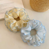 Daiiibabyyy  New Fresh Floral Multi Layered Large Intestine Hair Bands Sweet Female Hair Buns Hair Ties Low Ponytail Hair Ties Leather Bands