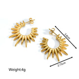 Daiiibabyyy Vintage Sunflower Round Hoop Earrings for Women Minimalist Exaggerate C-Shaped Metal Style Kpop Y2K Accessories Fashion Jewelry