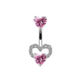 Daiiibabyyy  Y2K Body Jewelry Stainless Steel Wing Heart Belly Button Rings Sexy Accessory Charms Belly Button Ring Shining Crystal Piercing