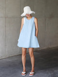DAIIIBABYYY  -  2025 Korean Niche V-neck Sleeveless Denim Vest Dress Women Summer New Style Temperament Pocket A-line Short Dresses