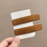 DAIIIBABYYY  -  2pc/set Elegant Solid Velvet BB Hair side Clips Hairpin for Girls Women Kids Childs Gift Hair Accessories Party Holiday Ornamen