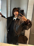 DAIIIBABYYY  -  Women Fashion PU Leather Coats Women Elegant Zipper Faux Leather Jackets Winter Parka Coat Women's Jacket Thick Warm Tops