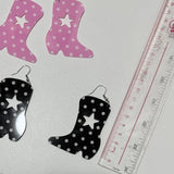 Daiiibabyyy  Japanese Kawaii Pink Polka Dot Boots Drop Earrings for Women Y2K 90s Aesthetic Cute Star Earrings Accessorie Jewelry Punk