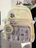 Daiiibabyyy  Japanese Cute Girl Student Schoolbags Women's Two-dimensional Small Appetite Transparent Ita Backpacks Large-capacity Backpack