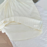 DAIIIBABYYY  -  Y2K Sweet Sexy Backless Solid Mini Dress Inclined-Shoulder Pleated Women's Dresses Beach Vacation Party Spring Summer 2025 New