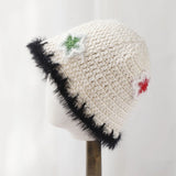 Daiiibabyyy  New Star Colorful Fringe Woolen Hat Women's Autumn and Winter Cute Handmade Plush Hat Knitted Fisherman Bucket Hats