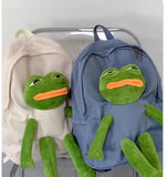 Daiiibabyyy  Personality Funny Cute Frog Mochilas Mujer Student Mochila Korean Large Capacity Bag Zipper Backpack Novelty Bags for Woman