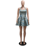 Daiiibabyyy  Sexy Spaghetti Strap Dresses for Women Halter Backless High Waisted A Line Mini Length Elegant Evening Night Party Vestidos Gown