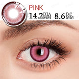 Daiiibabyyy  1 Pair Cosmetic Color Lens Korea Cosplay Big Eyes Contact Lens Diameter Large Pink Lens