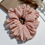 DAIIIBABYYY  -  Big Size Chiffon Scrunchies For Muslim Women Custom Elastic Volumizing Oversized Neat stitching Malaysian Bunch Hair Tie