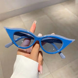 Daiiibabyyy  Personalized Small Frame Cat Eye Sunglasses for Women Fashionable Color Blocking Trend UV Resistant Sunglasses