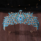 Daiiibabyyy  Luxury Peacock Crystal Rhinestone Tiaras Party Pageant Wedding Crowns Headbands Costume Hair Dress Jewelry Accessories