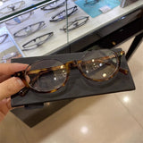 Y2K Retro Oval Half-frame Glasses for Women Leopard Ins Sweet Cool Eyewear Brand Reading Computer Anti Blue Light Eyeglasses