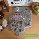 Daiiibabyyy  Cute Thickened Bear Ears Knitted Hat Warm Soft Bear Hat Windproof Coldproof Lei Feng Hat Winter Season Women Wear