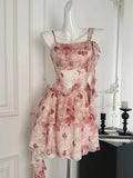 DAIIIBABYYY  -  Summer New French Floral Holiday Beach Y2k Irregular Dresses Women Fashion Elegant Camisole Dress Sweet Evening Party Prom Gown