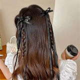 Daiiibabyyy  2/4pcs Trend Lace Bow Long Hair Clip Ribbon Hairpins Barrettes Headband for Women Girl Korean Hair Accessories Wedding Jewelry