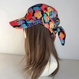 Daiiibabyyy  Sweet Cool Korean Style Headscarf Baseball Hat Printed Paintings Scarf Baseball Cap Y2k Hip-hop Letter Headscarf Hat Summer