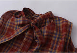 DAIIIBABYYY  -  Sweet Girl French Retro Plaid Bow Lace-up Sleevelss Shirts Women's Summer Loose Casual Slimming Pullover Tops Female Clothing