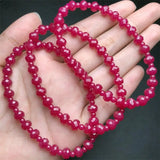 DAIIIBABYYY  -  6MM Natural Red Corundum Facet Bracelet For Women Men Love Gift Crystal Beads Strands Jewelry Gift 1PCS