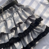 DAIIIBABYYY  -  Y2k Aesthetic A-line Pleated Mini Skirt Ruffled Patchwork Sweet Women Skirts High Waist Slim Streetwear Grunge Faldas Harajuku