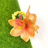DAIIIBABYYY  -  1pc solid color artificial fabric Hawaiian phalaenopsis flower hair tie，suitable for seaside vacations, Wedding，daily hair ties