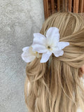 Daiiibabyyy Summer Flower Pearl Large Hair Claw Crabs for Women Cloth Flower Shark Clips Hairpin Headdress Hair Accessories