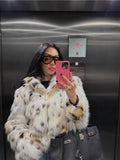 DAIIIBABYYY  -  2024 Autumn Winter Women Casual Faux Fur Jackets Fashion Streetwear Oversized Turn Down Collar Elegant Thick Warm Coats