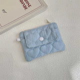 DAIIIBABYYY  -  New Stripe Coin Purse Small Fresh Canvas Coin Wallet Lipstick Earphone Money Storage Bag Cartoon Keychain Zipper Coin Purse
