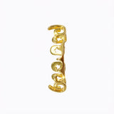 Daiiibabyyy  Retro Pattern Hollow Gold Teeth, Genuine Gold Electroplated Halloween Hip-Hop Dental Braces, Unique Men's Trendy Accessory